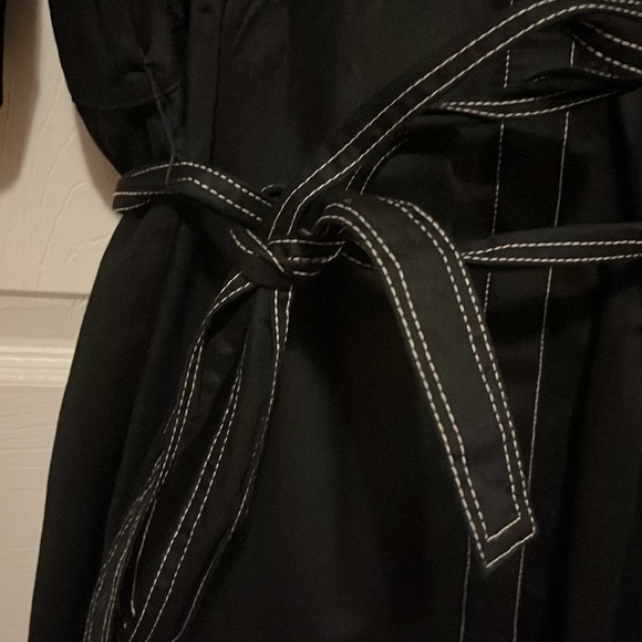 & Other Stories boxy black denim topstitch dress - Picture 3 of 7